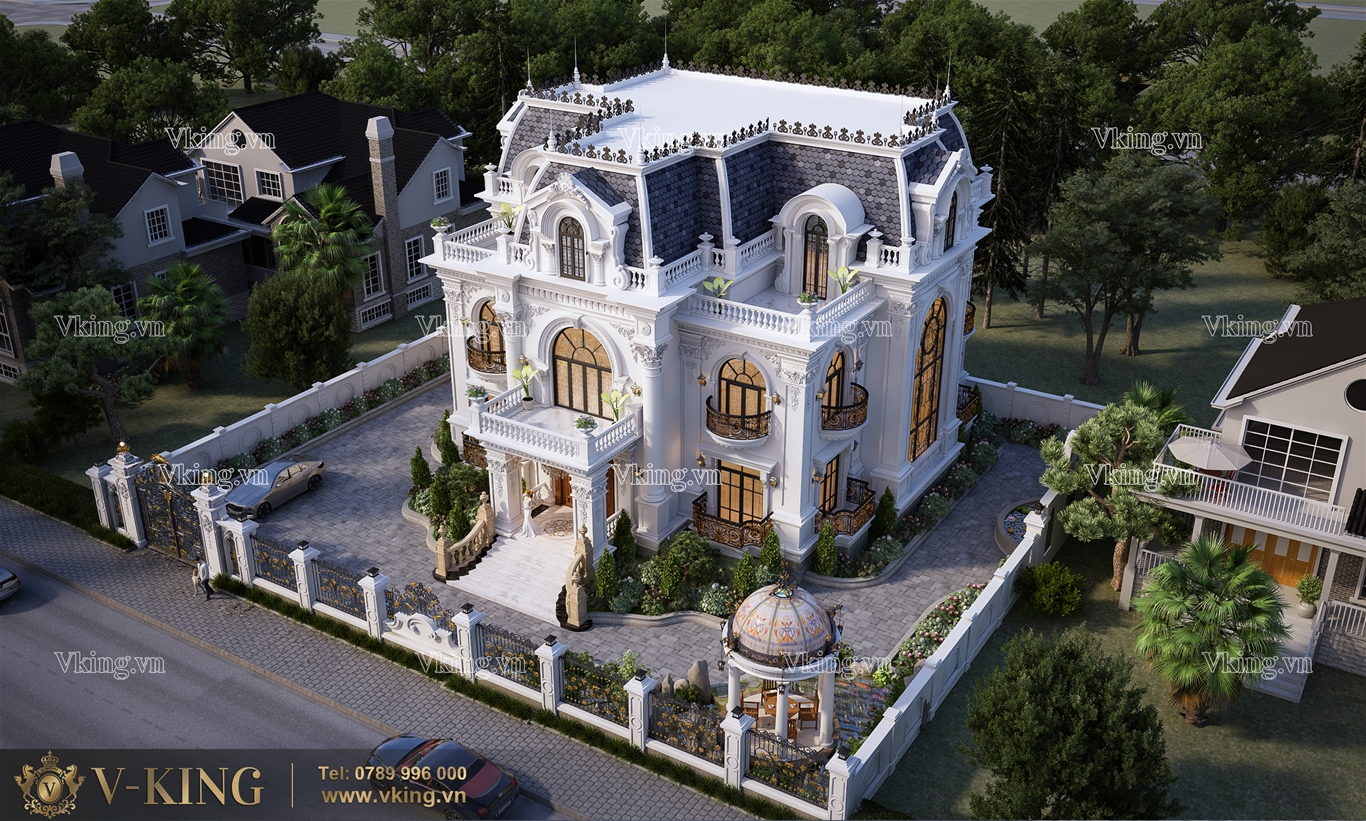 Dưới đây là bản dựng 3D biệt thự tân cổ điển kiểu Pháp của anh Đại mời quý khách hàng cùng chiêm ngưỡng.