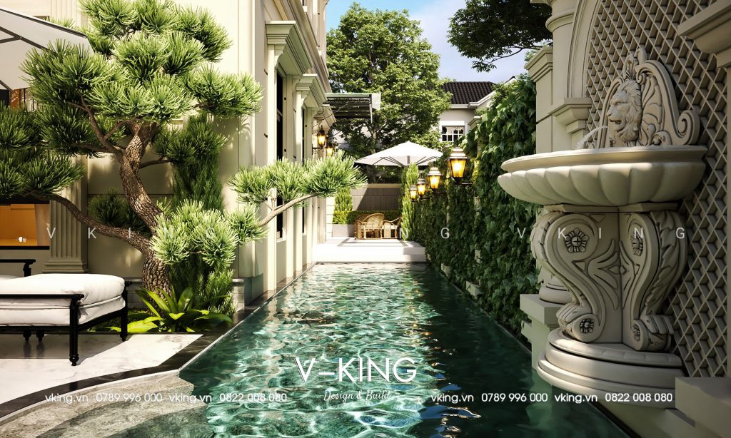 VKING - ĐƠN VỊ THIẾT KẾ THI CÔNG TRỌN GÓI BIỆT THỰ NHÀ VƯỜN CÓ HỒ BƠI TỪ BẮC VÀO NAM 10 biet thu 3 tang co be boi vk21114