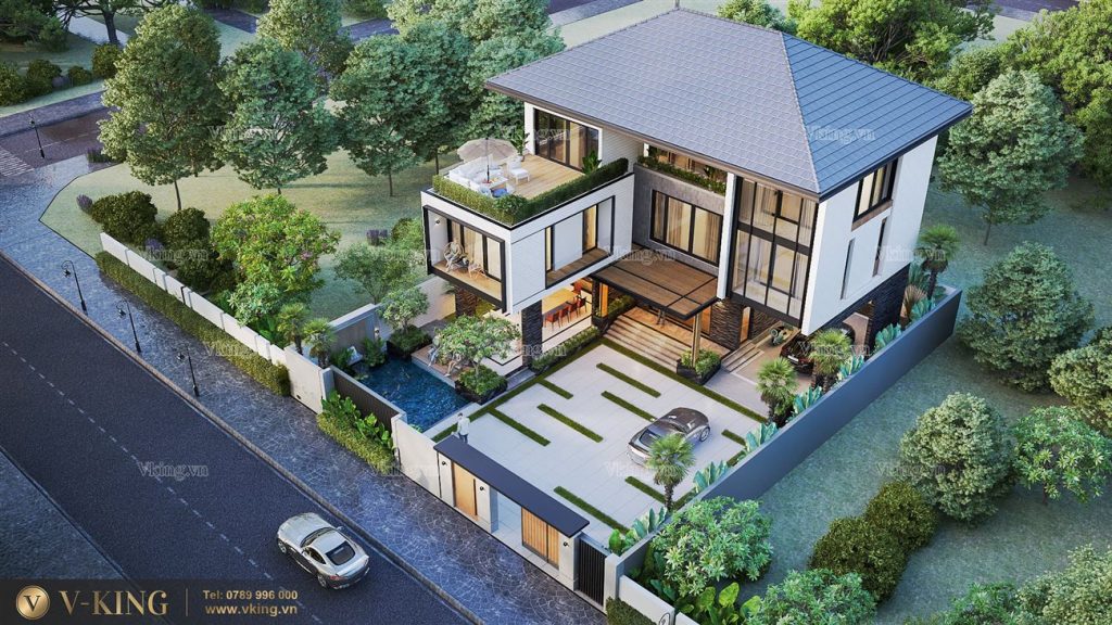 Mẫu thiết kế biệt thự chữ L hiện đại - Tận hưởng không gian sống đa chiều