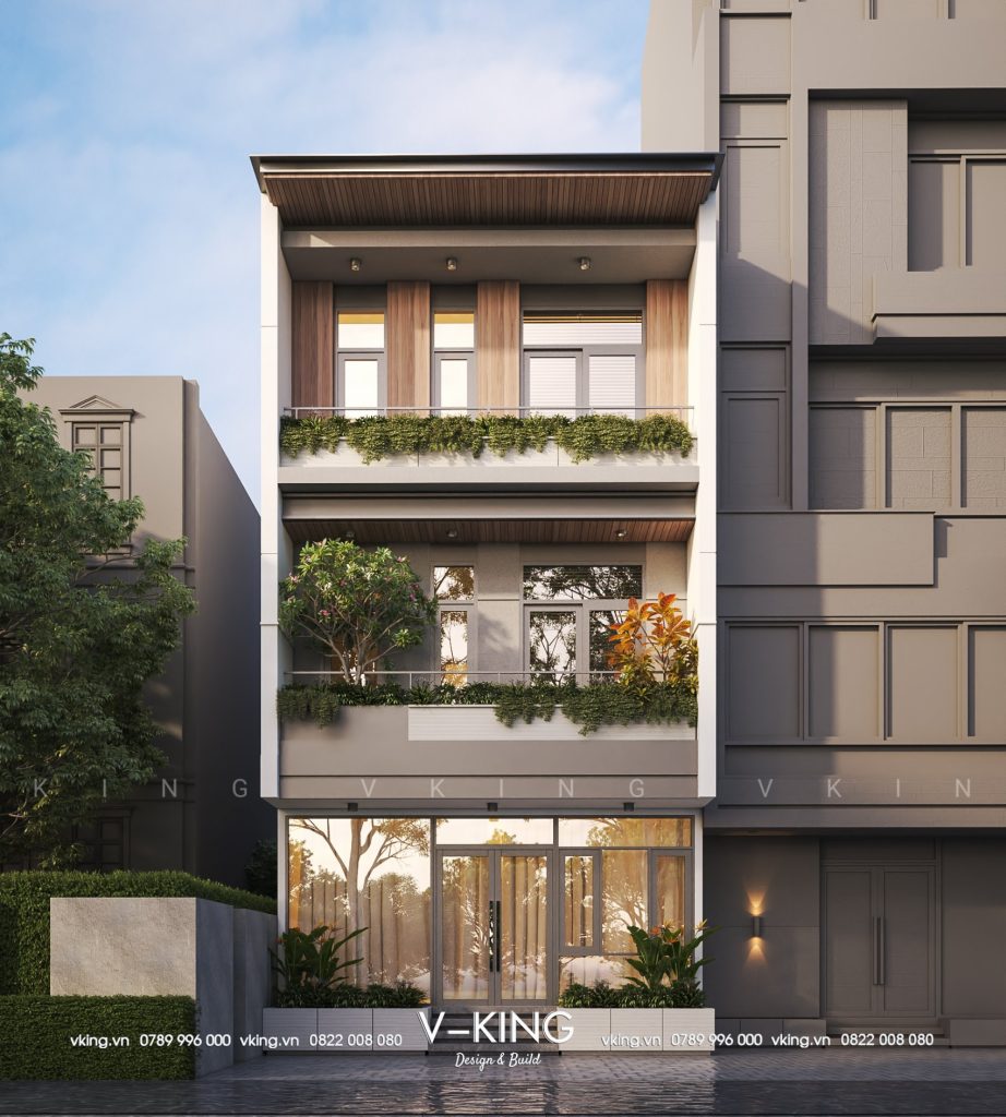Thiết kế Xây nhà ống 3 tầng phong cách hiện đại - Vking