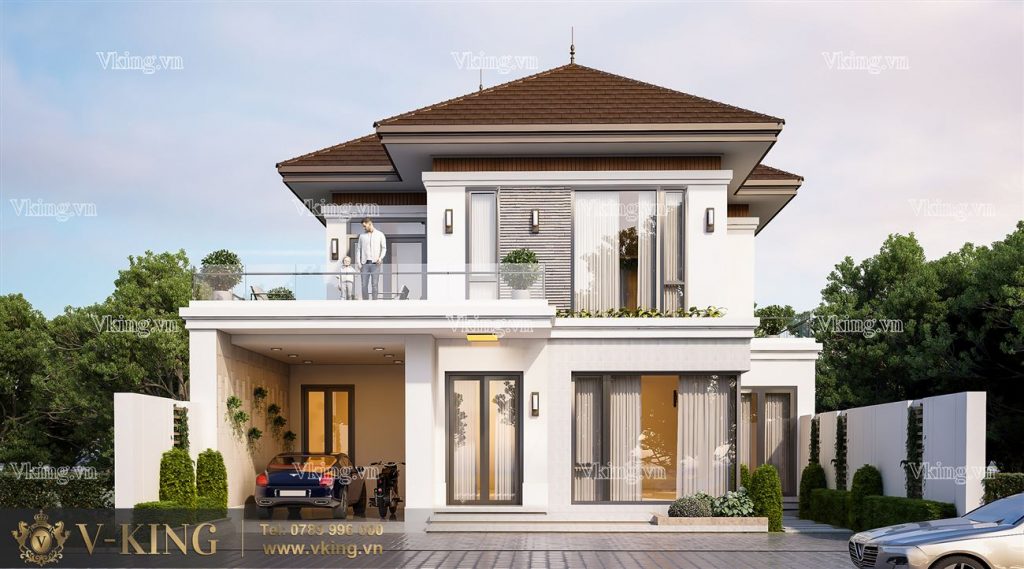 CÁC MẪU NHÀ 2 TẦNG CÓ THIẾT KẾ ĐẸP NHẤT 5 biet thu hien dai 2 tang vk2173 1