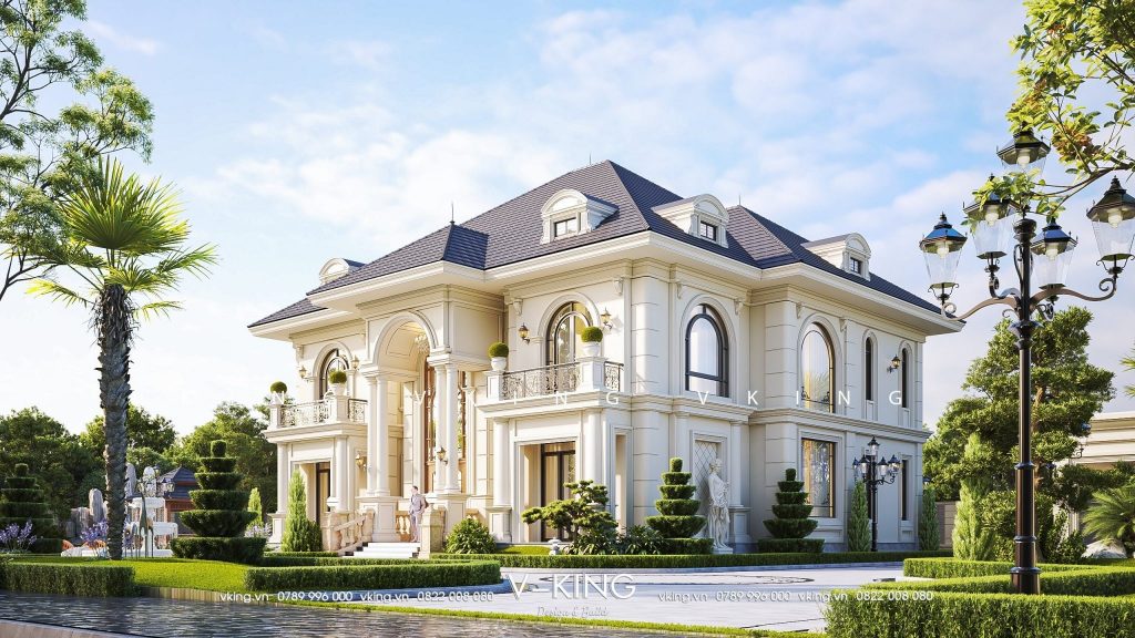 TOP 5 MẪU BIỆT THỰ TÂN CỔ ĐIỂN 2 TẦNG FULL CÔNG NĂNG 1 biệt thự tân cổ điển 2 tầng
