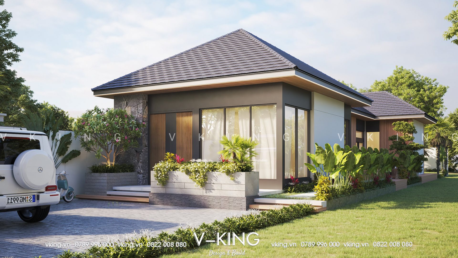 GỢI Ý NHỮNG MẪU BIỆT THỰ 1 TẦNG ĐẸP – SANG – CHUẨN PHONG THỦY 7 biệt thự hiện đại 1 tầng