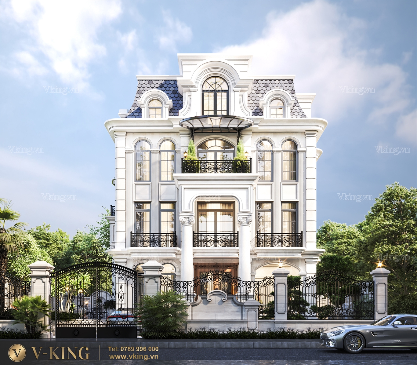 phối cảnh biệt thự sân vườn