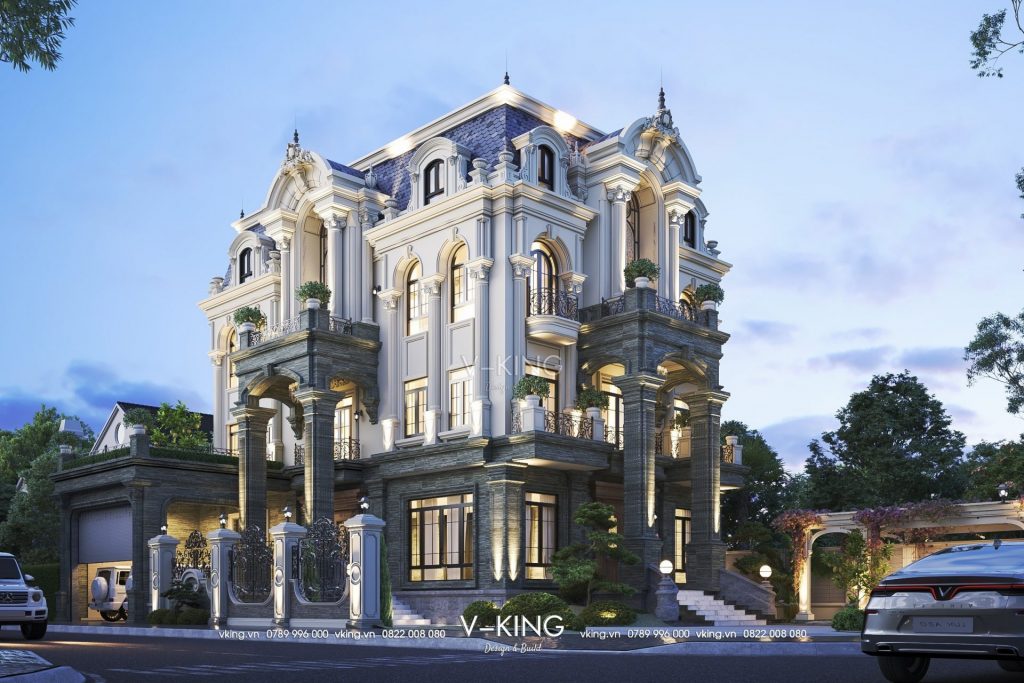 mẫu biệt thự 3 tầng kiểu pháp