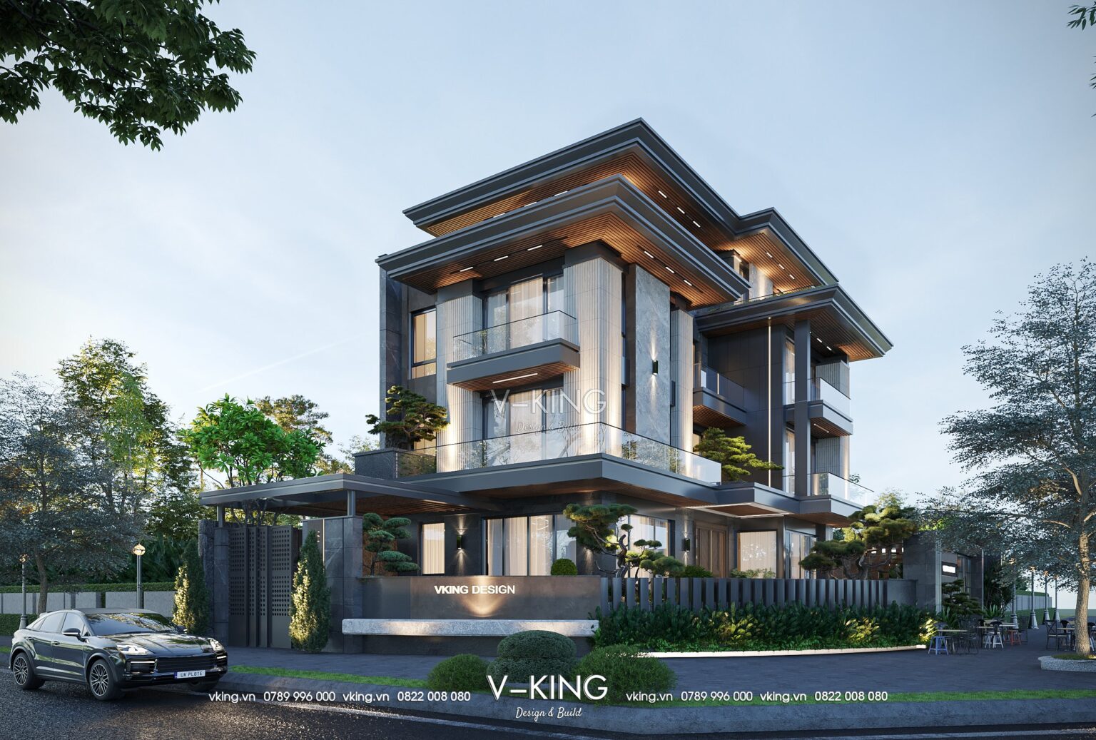 Mẫu biệt thự nghỉ dưỡng 3 tầng 1 tum hiện đại đẹp cuốn hút VK23127 - Vking