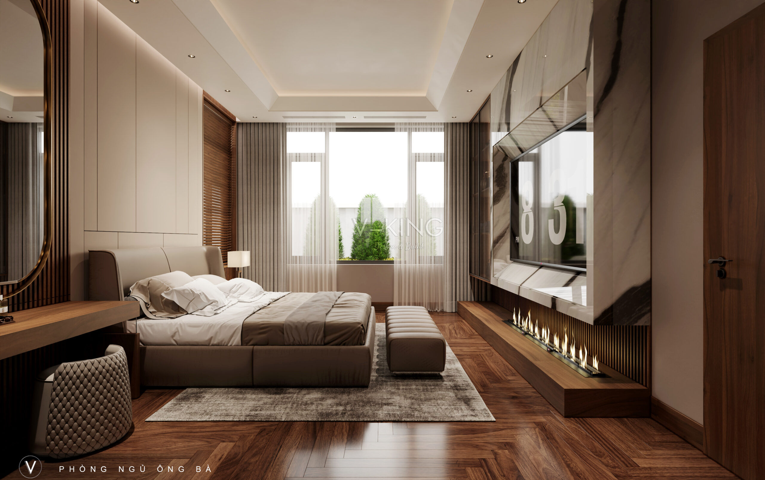 Mẫu thiết kế nội thất phòng ngủ hiện đại đẹp sang trọng