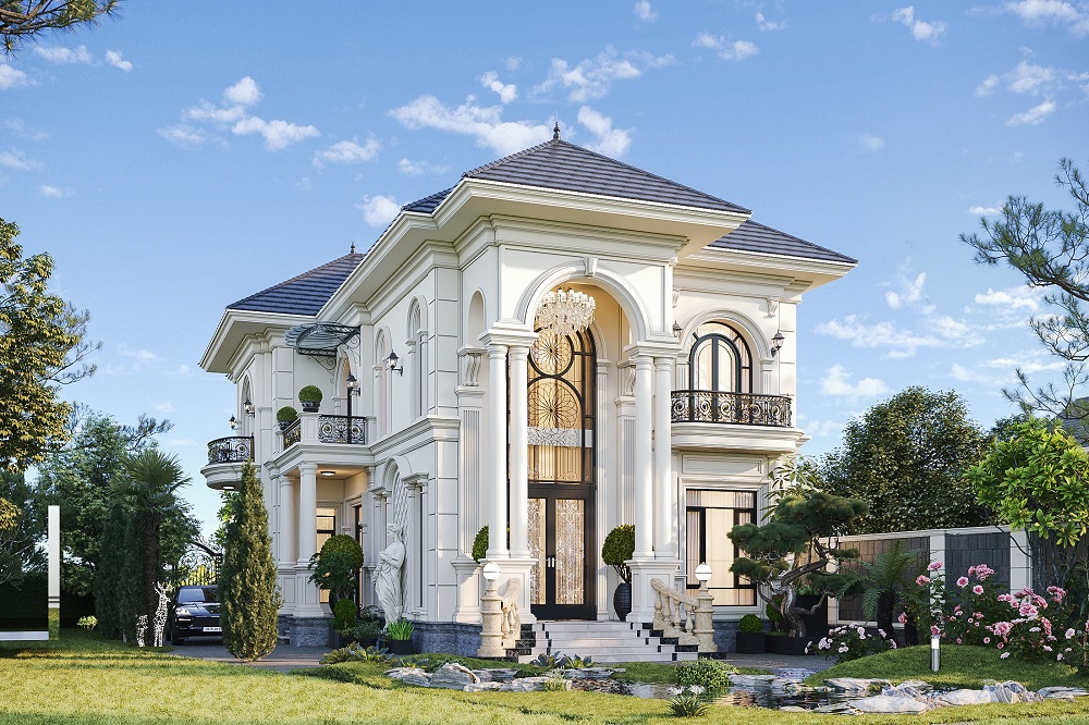 NHÀ TÂN CỔ ĐIỂN 2 TẦNG NÂNG TẦM GIÁ TRỊ CUỘC SỐNG 9 nhà tân cổ điển 2 tầng