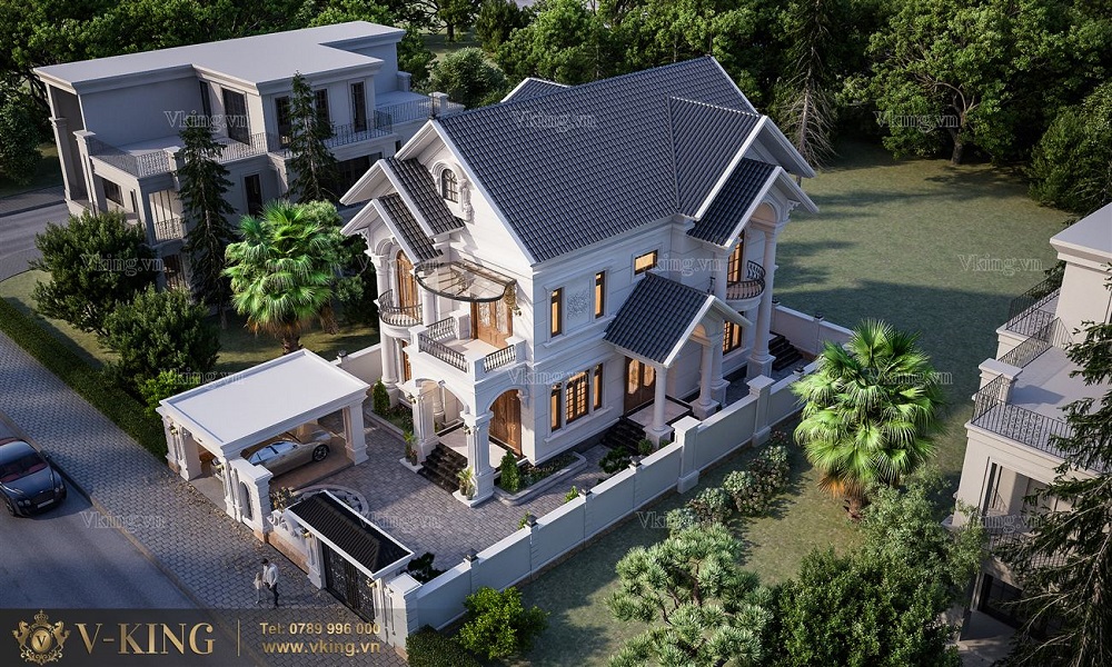NHÀ TÂN CỔ ĐIỂN 2 TẦNG NÂNG TẦM GIÁ TRỊ CUỘC SỐNG 9 nhà tân cổ điển 2 tầng mái Thái