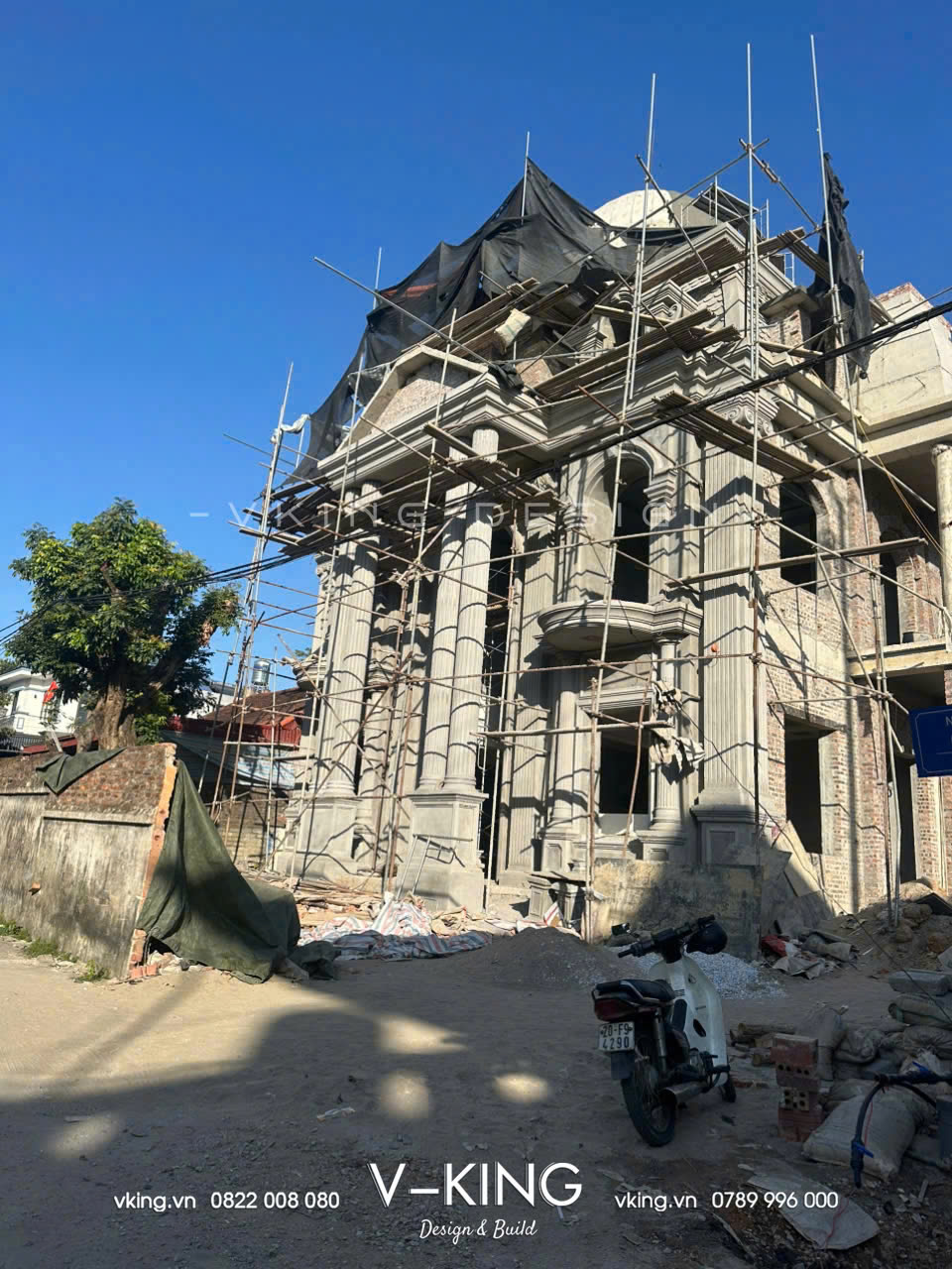 THI CÔNG XÂY DỰNG BIỆT THỰ TÂN CỔ ĐIỂN MÁI MANSARD VK24149-TC 5 thi cong xay dung biet thu tan co dien mai mansard vk24149 tc 1