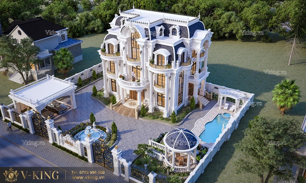 nhà 3 tầng cổ điển đẹp