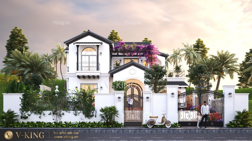 nhà vườn 2 tầng mái thái đẹp
