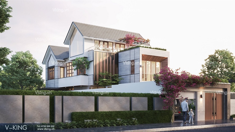 NHÀ VƯỜN 2 TẦNG MÁI THÁI ĐẸP NHƯ TRUYỆN CỔ TÍCH 2 nhà vườn 2 tầng mái thái đẹp
