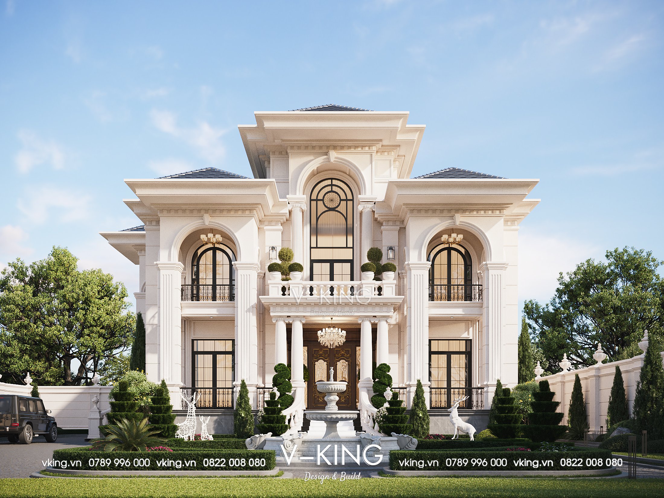 CĂN BIỆT THỰ VÀ NHỮNG YẾU TỐ QUYẾT ĐỊNH GIÁ TRỊ 5 Thiết kế kiến trúc biệt thự phong cách Tân cổ điển