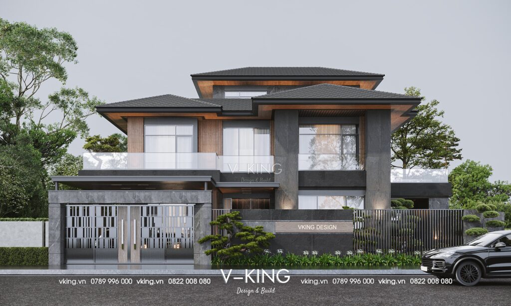 Mẫu nhà 3 tầng đẹp hiện đại 2 mặt tiền