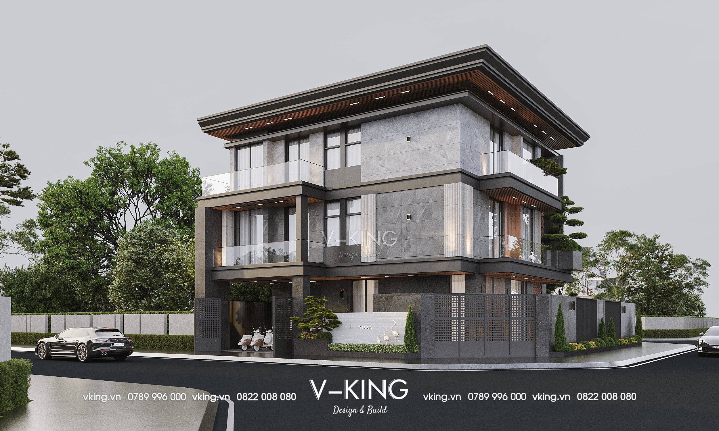 Thiết kế nhà biệt thự 3 tầng hiện đại