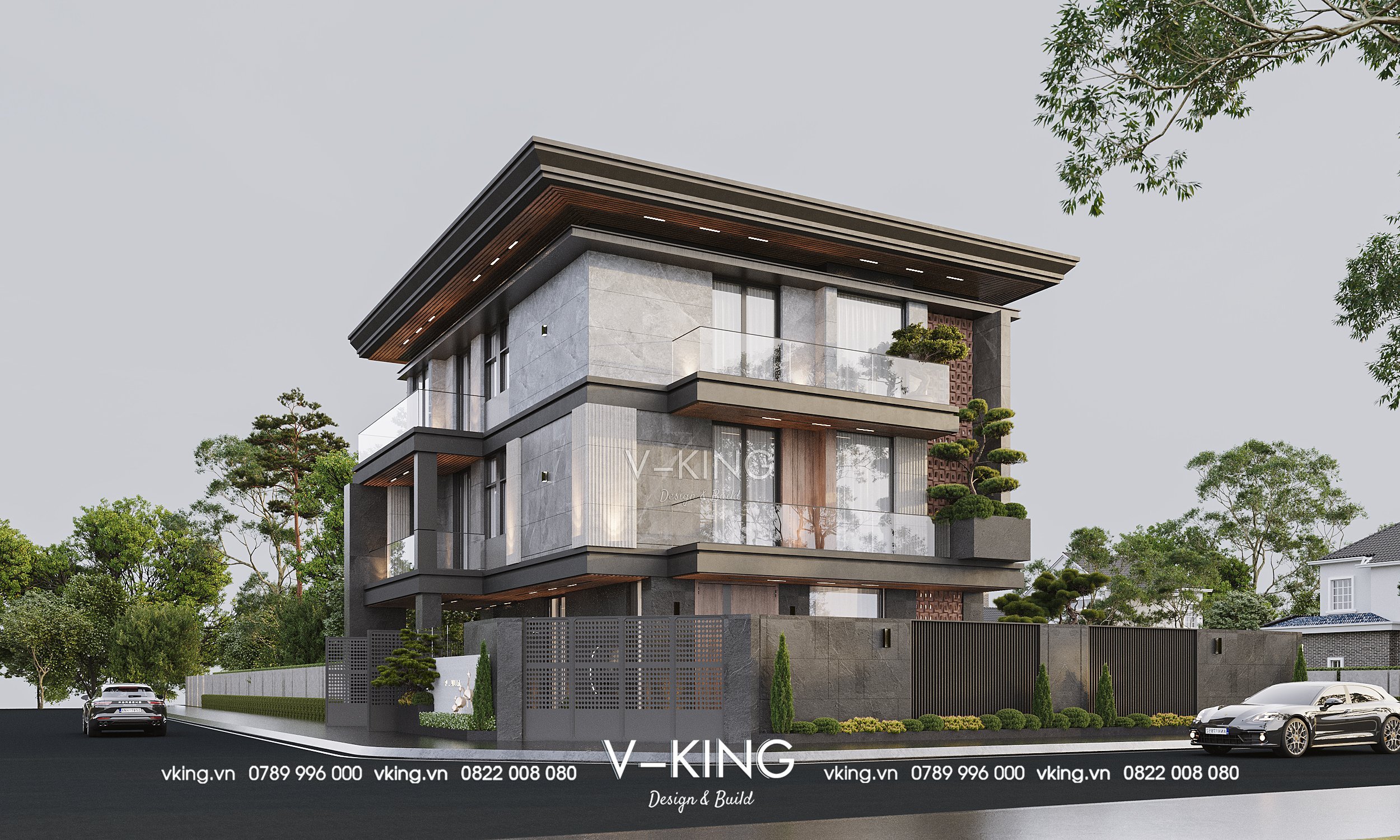 Thiết kế nhà biệt thự 3 tầng hiện đại