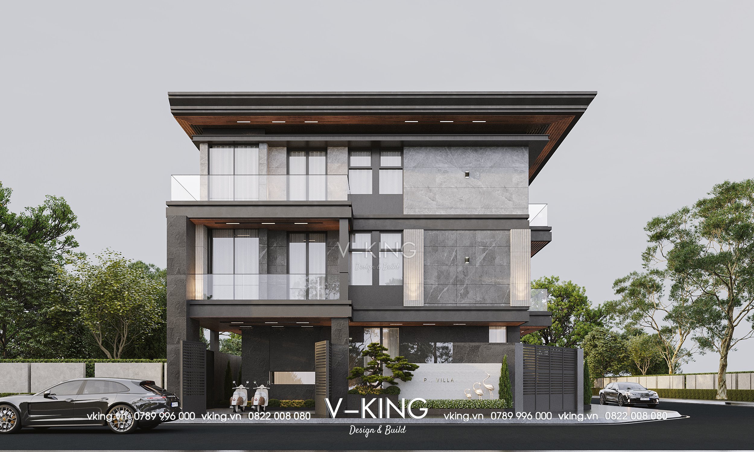 Thiết kế nhà biệt thự 3 tầng hiện đại