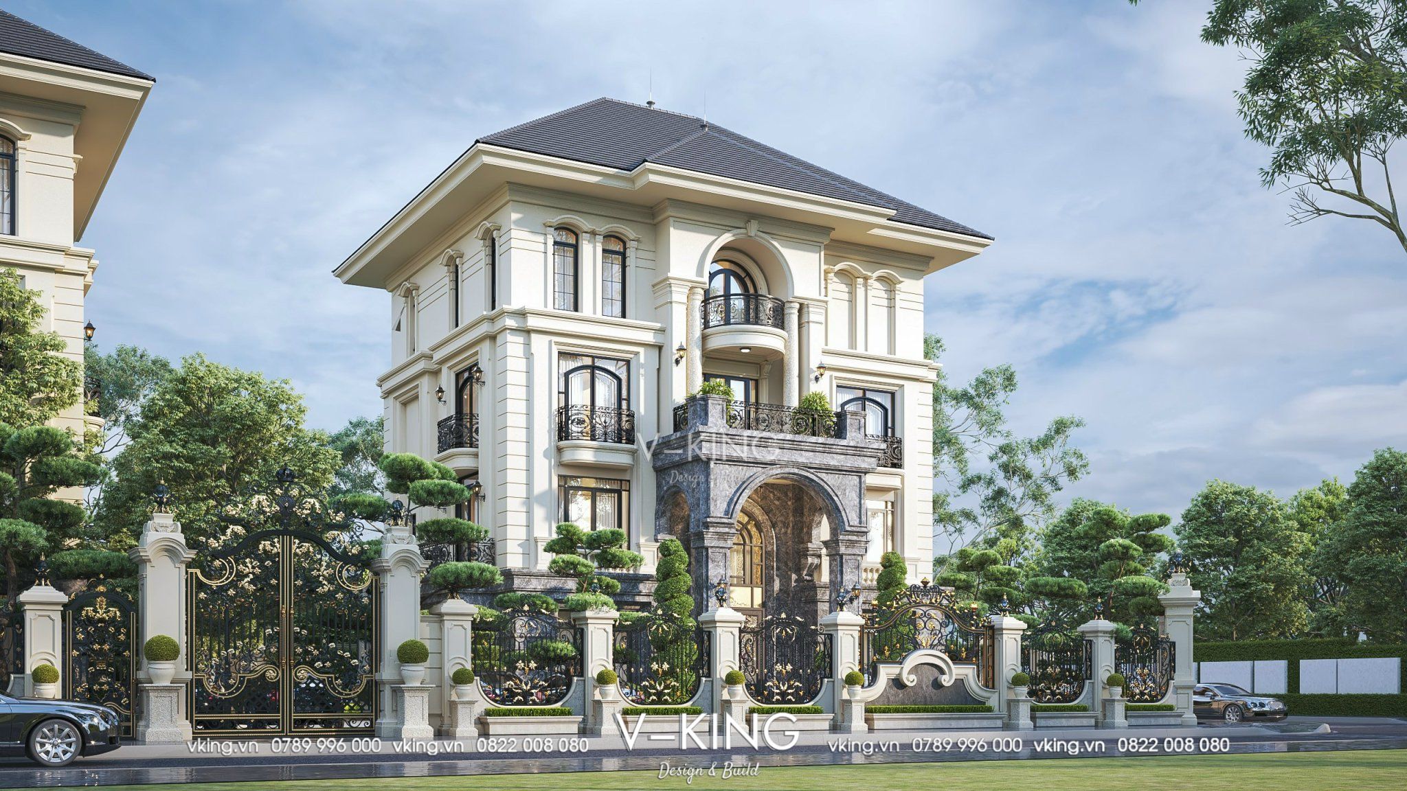 Thiết kế Biệt thự 4 tầng tân cổ điển xa hoa