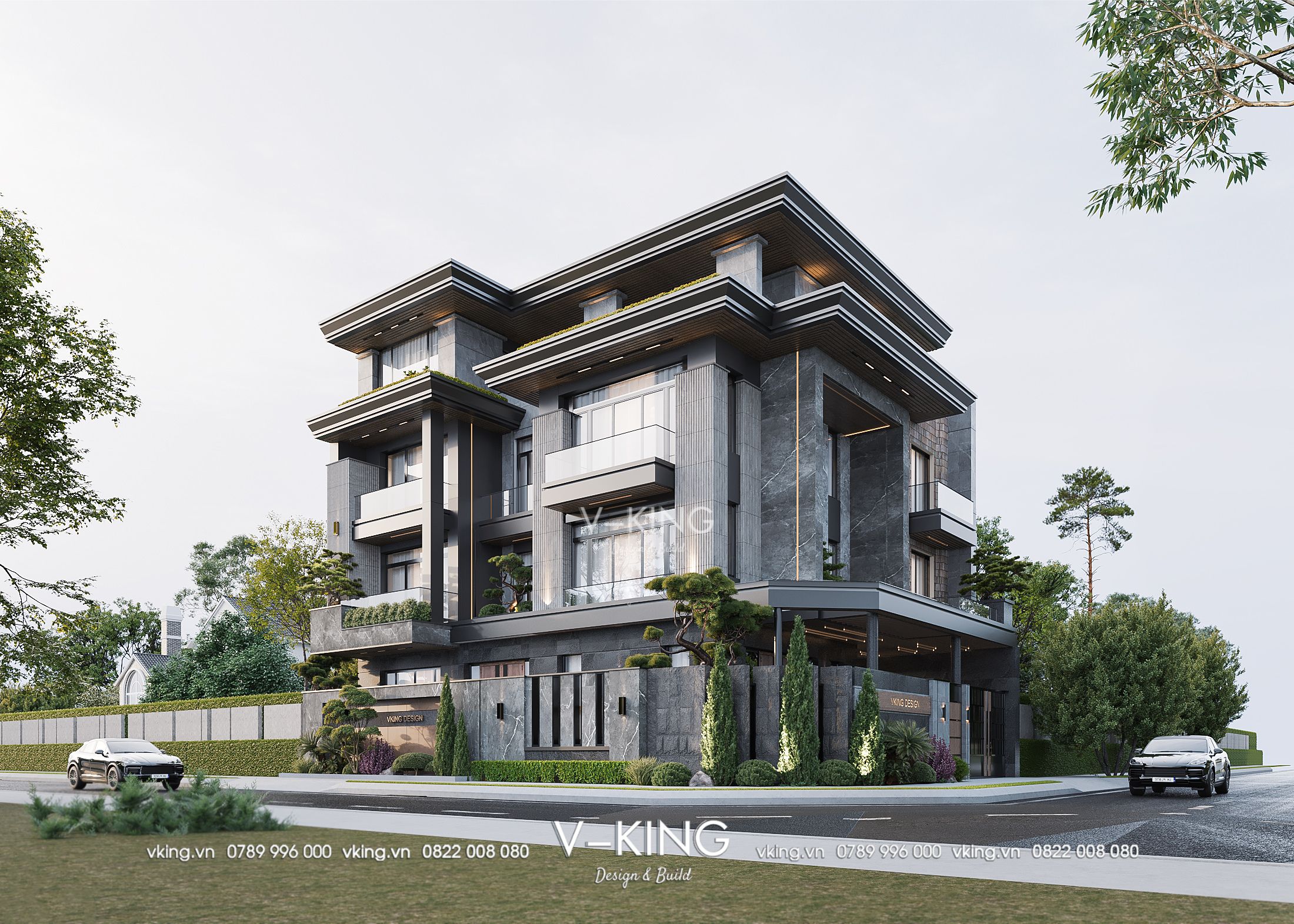 Thiết kế Biệt thự hiện đại 4 tầng đẹp