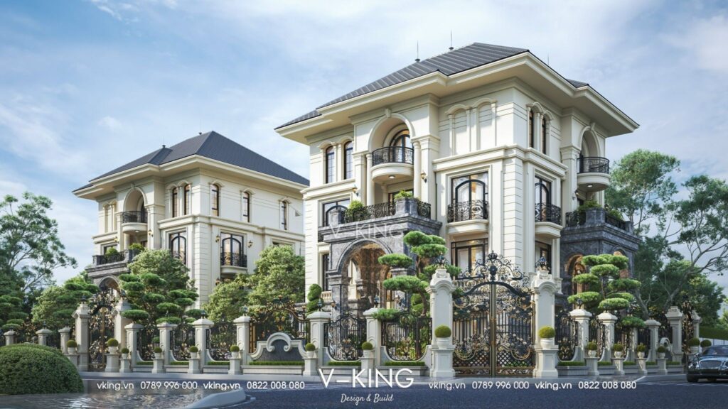 Thiết kế Biệt thự tân cổ điển 4 tầng mái Nhật