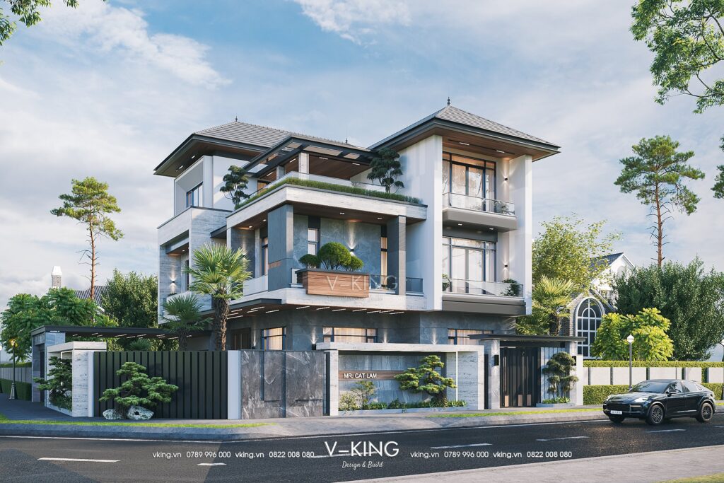 biệt thự 3 tầng mái nhật
