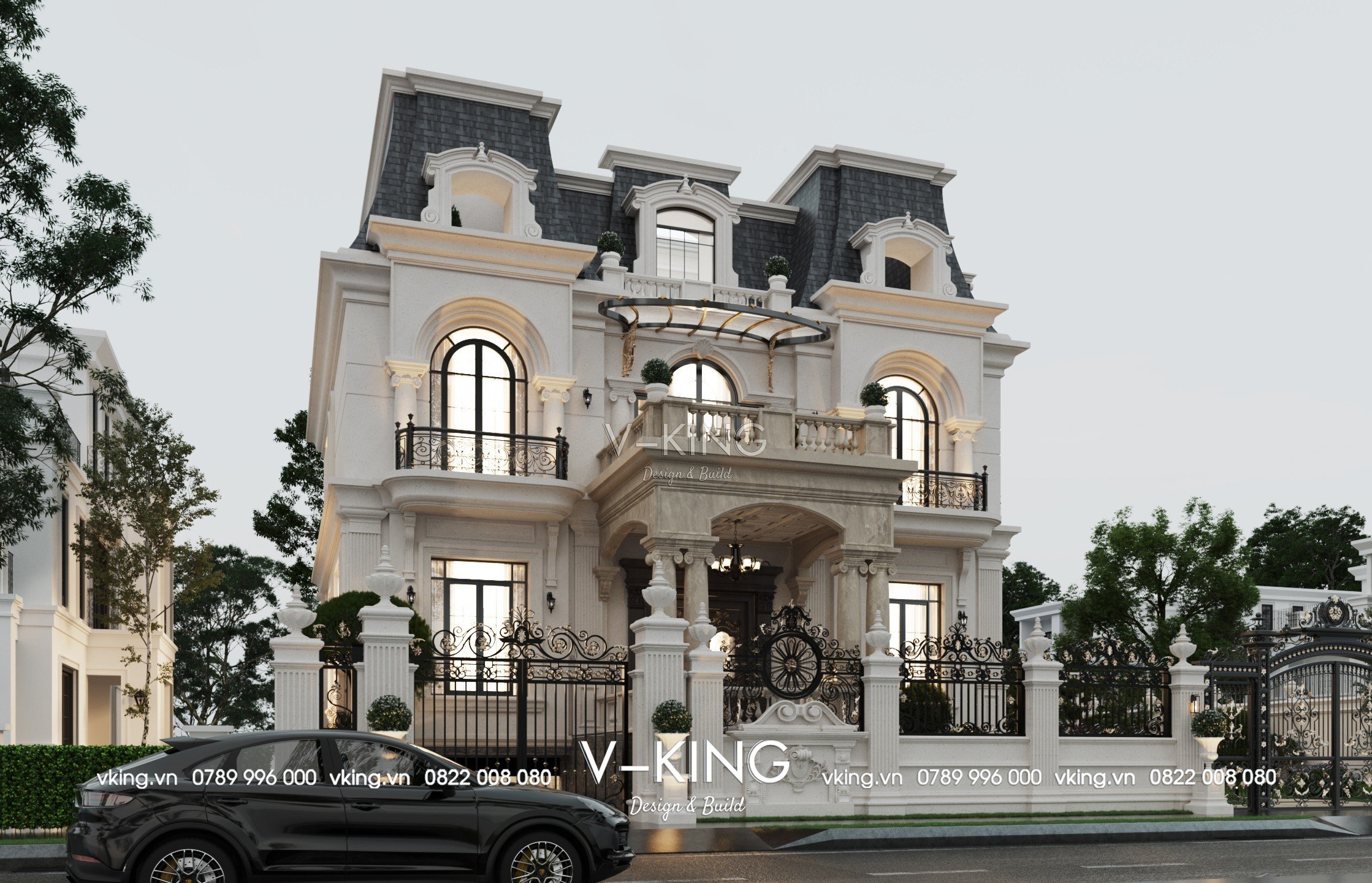 Thiết kế Biệt thự 4 tầng phong cách Tân cổ điển xa hoa