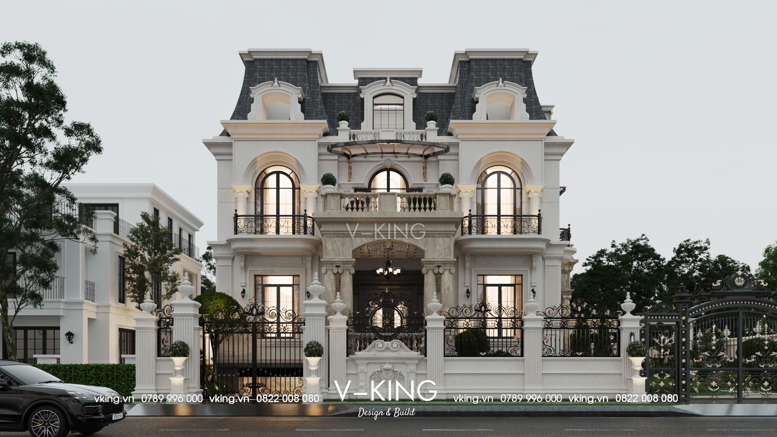 Thiết kế biệt thự tân cổ điển 4 tầng đẹp