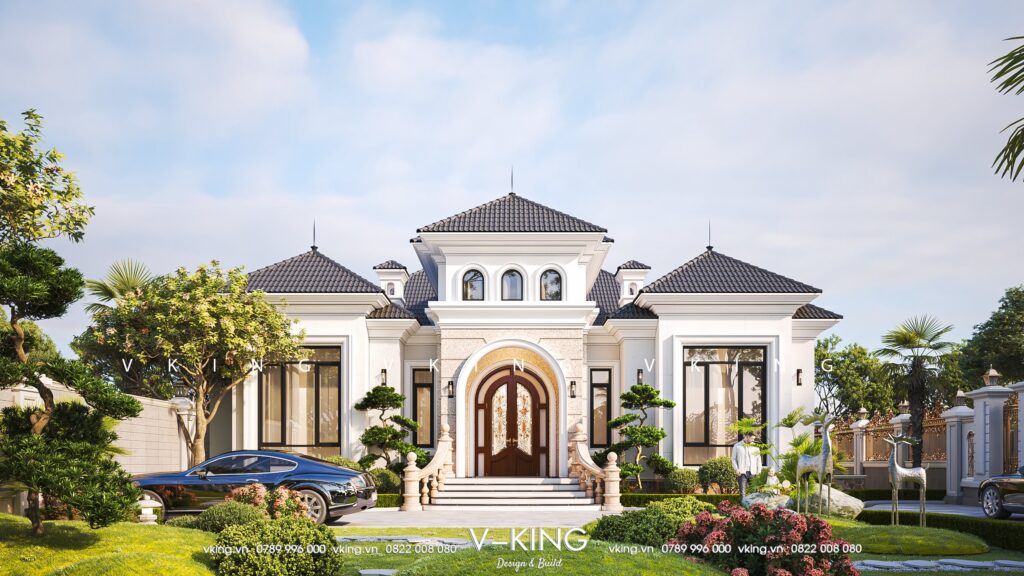 Thiết kế biệt thự 1 tầng mái Nhật kết hợp sân vườn độc đáo