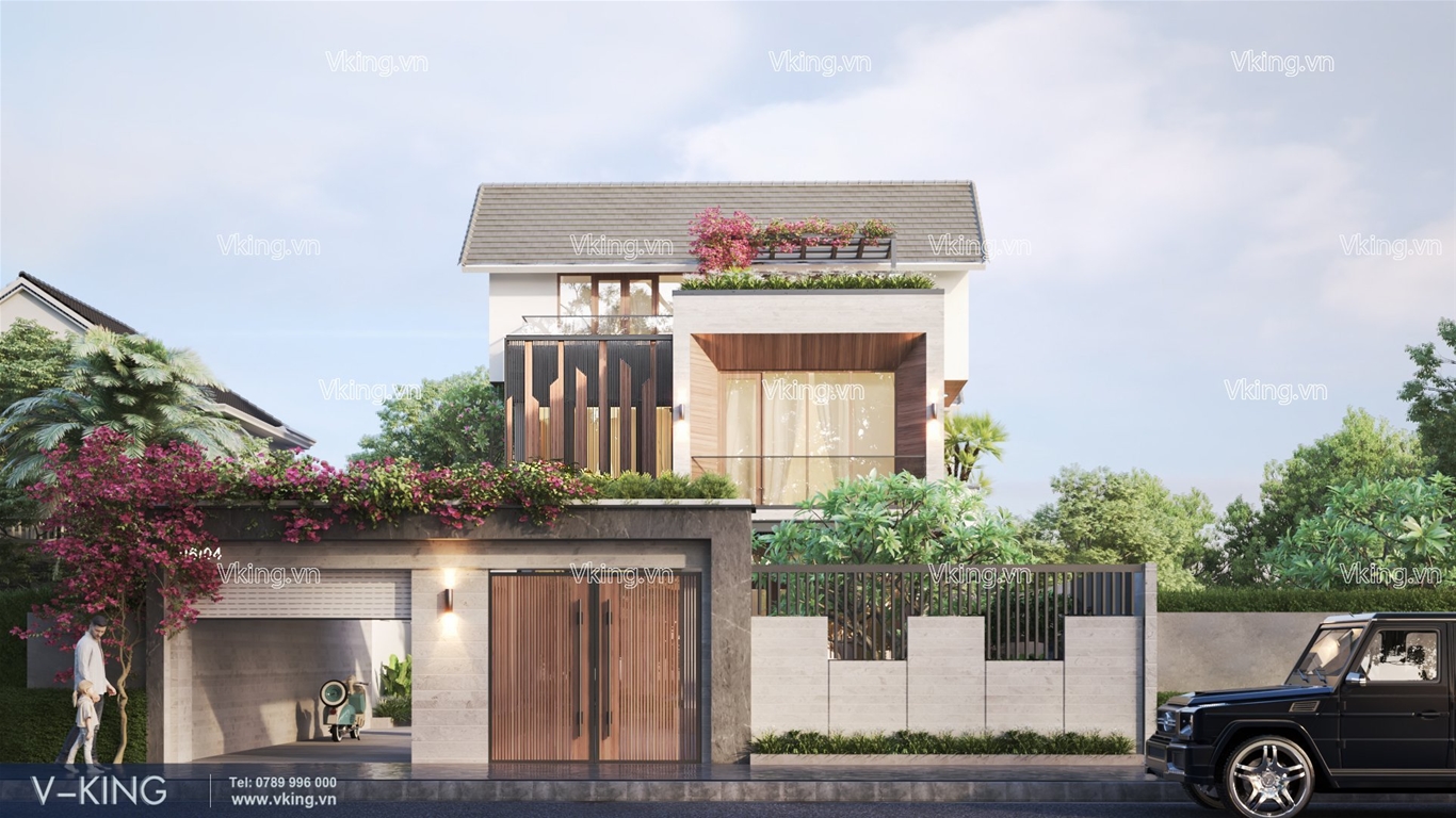 Thiết kế nhà Thái 2 tầng ấm áp, gần gũi thiên nhiên