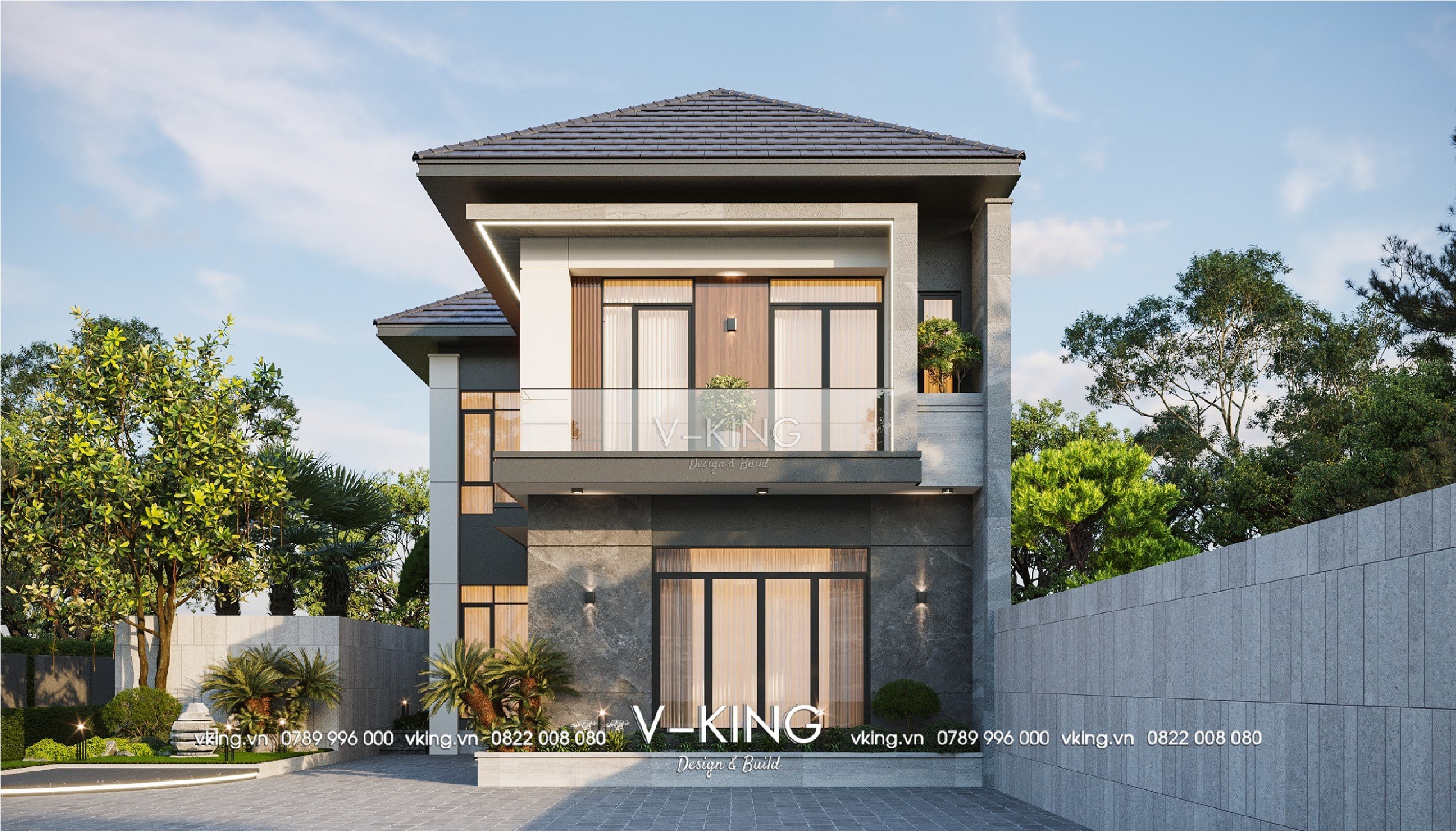 Mẫu biệt thự 2 tỷ mái Nhật phong cách Hiện đại