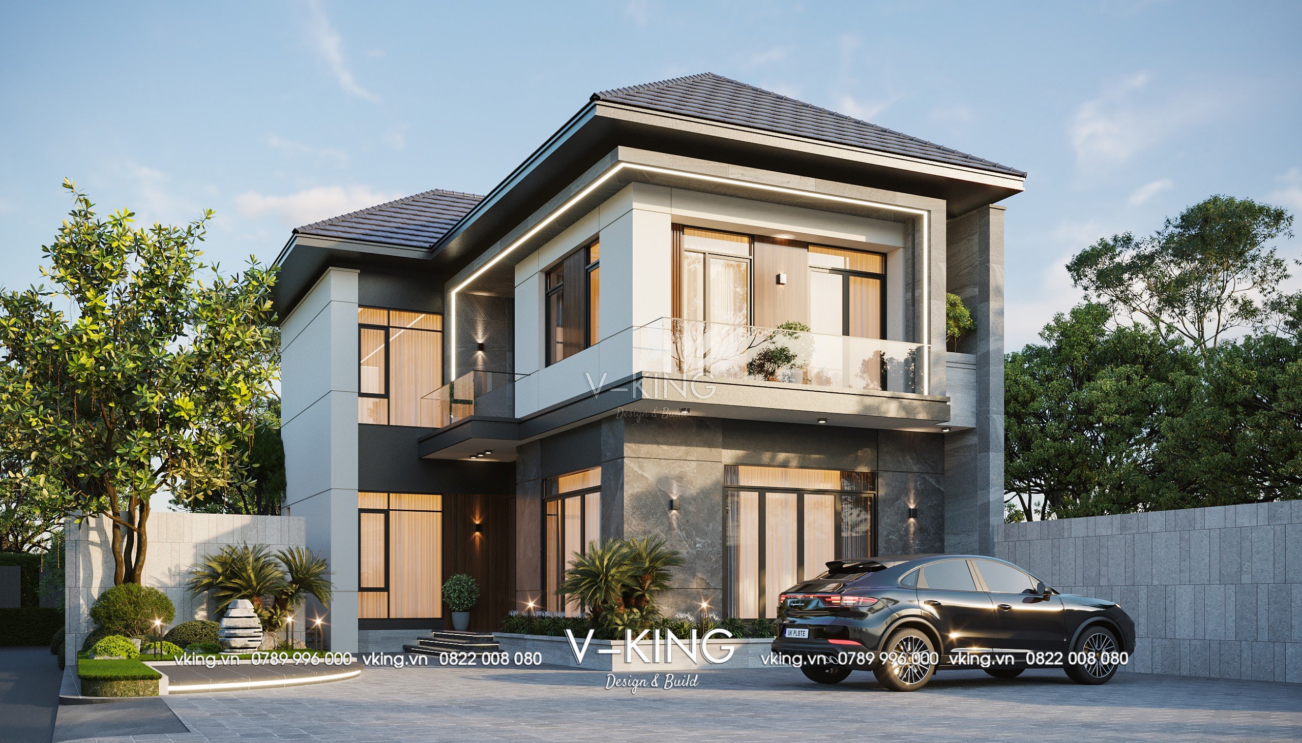 Mẫu biệt thự 2 tỷ mái Nhật phong cách Hiện đại