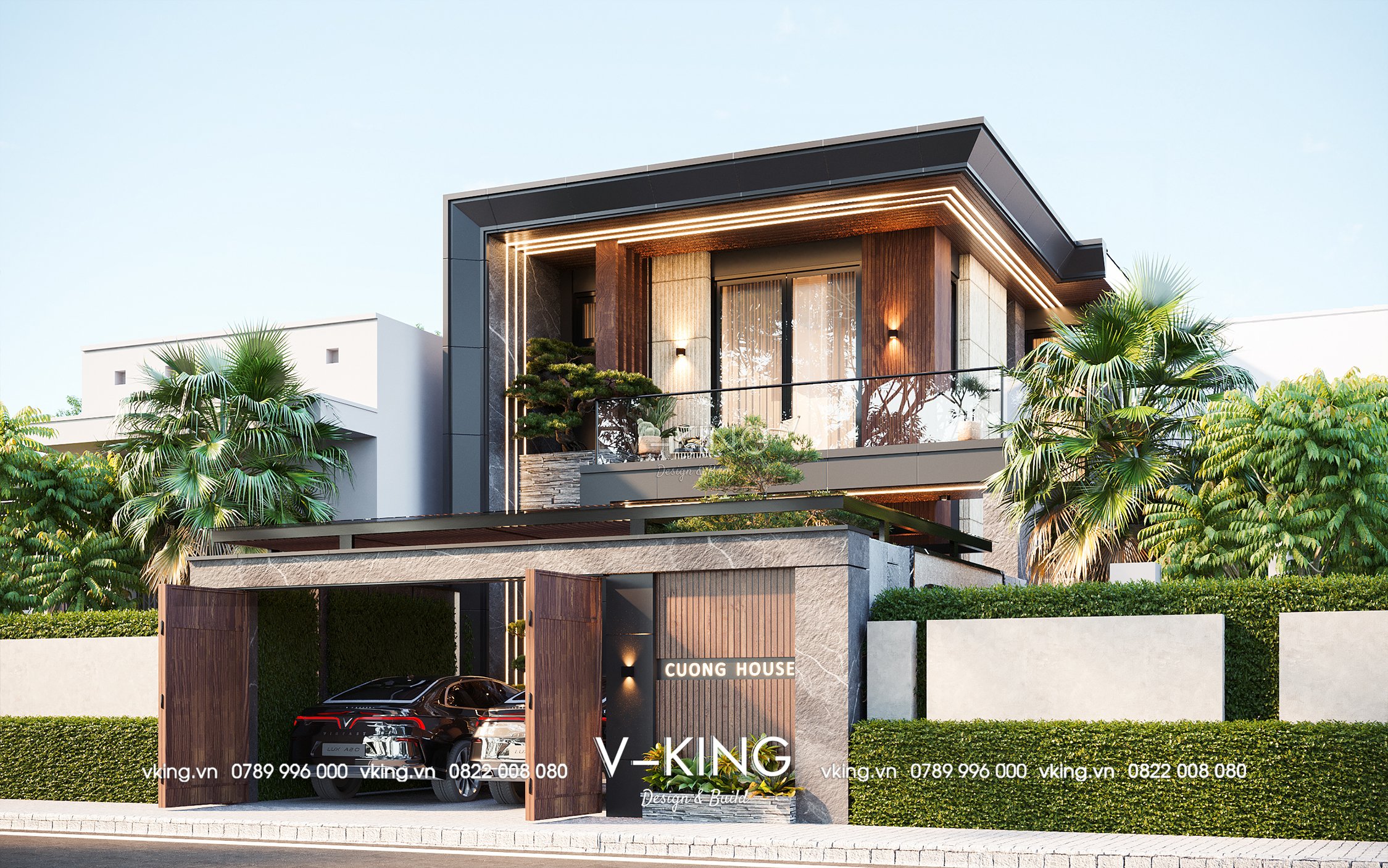 Thiết kế biệt thự 2 tỷ mái bằng phong cách Hiện đại