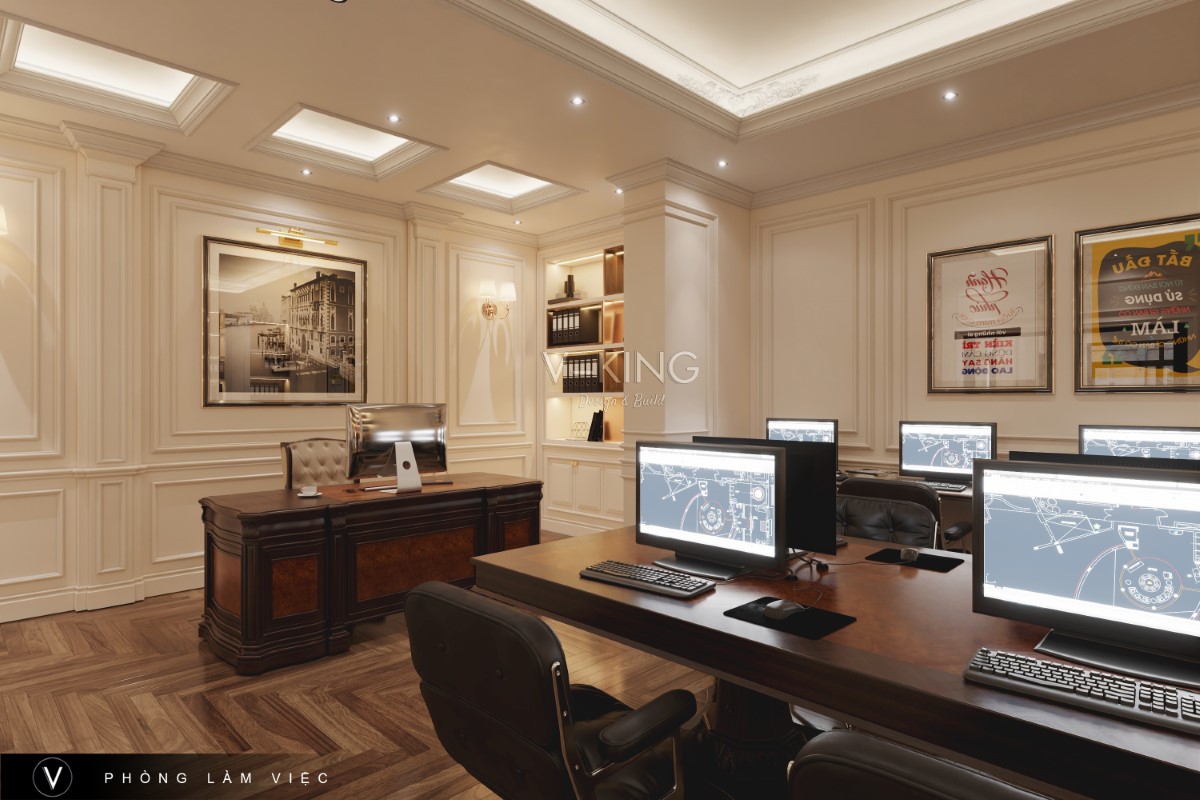 THIẾT KẾ NỘI THẤT VĂN PHÒNG TÂN CỔ ĐIỂN Thiết kế nội thất văn phòng tân cổ điển