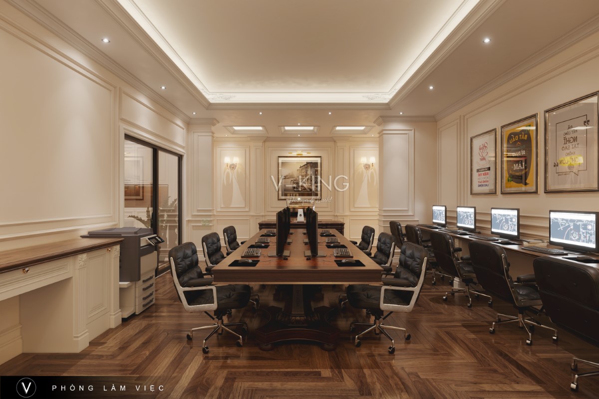THIẾT KẾ NỘI THẤT VĂN PHÒNG TÂN CỔ ĐIỂN Thiết kế nội thất văn phòng tân cổ điển