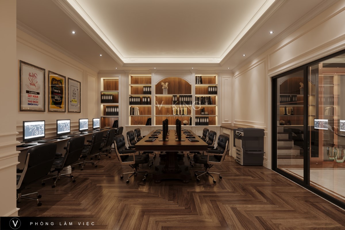 THIẾT KẾ NỘI THẤT VĂN PHÒNG TÂN CỔ ĐIỂN Thiết kế nội thất văn phòng tân cổ điển
