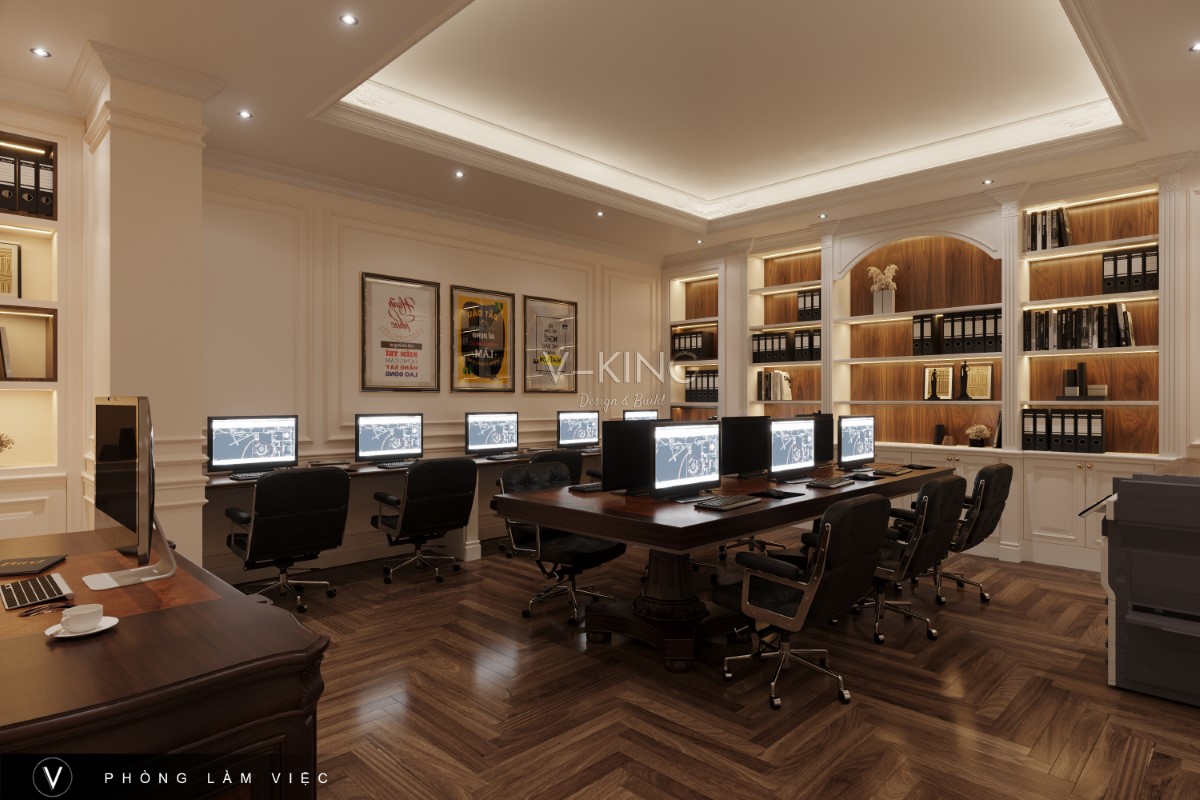 THIẾT KẾ NỘI THẤT VĂN PHÒNG TÂN CỔ ĐIỂN Thiết kế nội thất văn phòng tân cổ điển