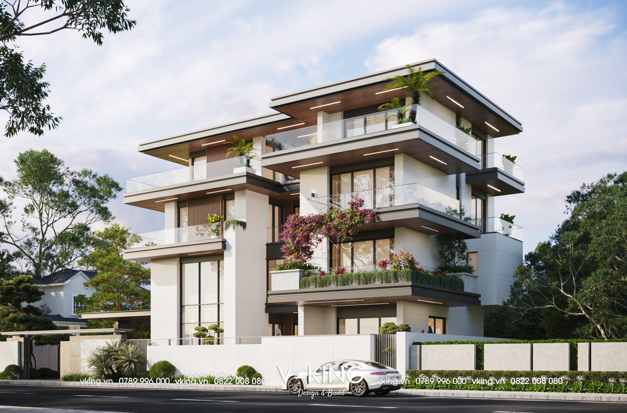 Thiết kế biệt thự Hiện đại 4 tầng đẹp