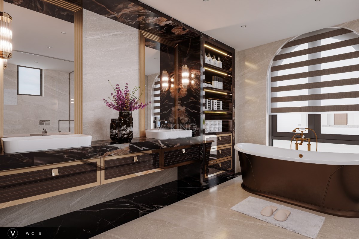 THIẾT KẾ NỘI THẤT TÂN CỔ ĐIỂN SANG TRỌNG NT24053 3 Nội thất tân cổ điển