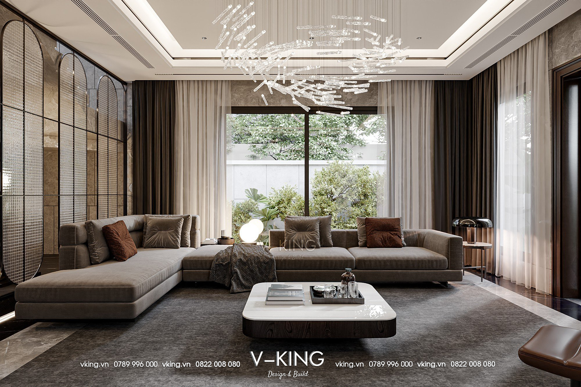 Thiết kế nội thất phòng khách phong cách hiện đại