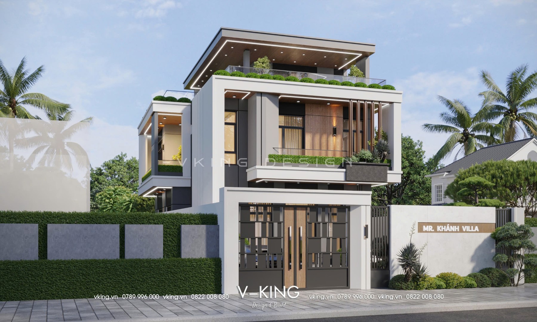 NHÀ HIỆN ĐẠI 3 TẦNG ĐẸP ĐƠN GIẢN VK25006 3 thiet ke biet thu hien dai 3 tang mai bang vk25006 2