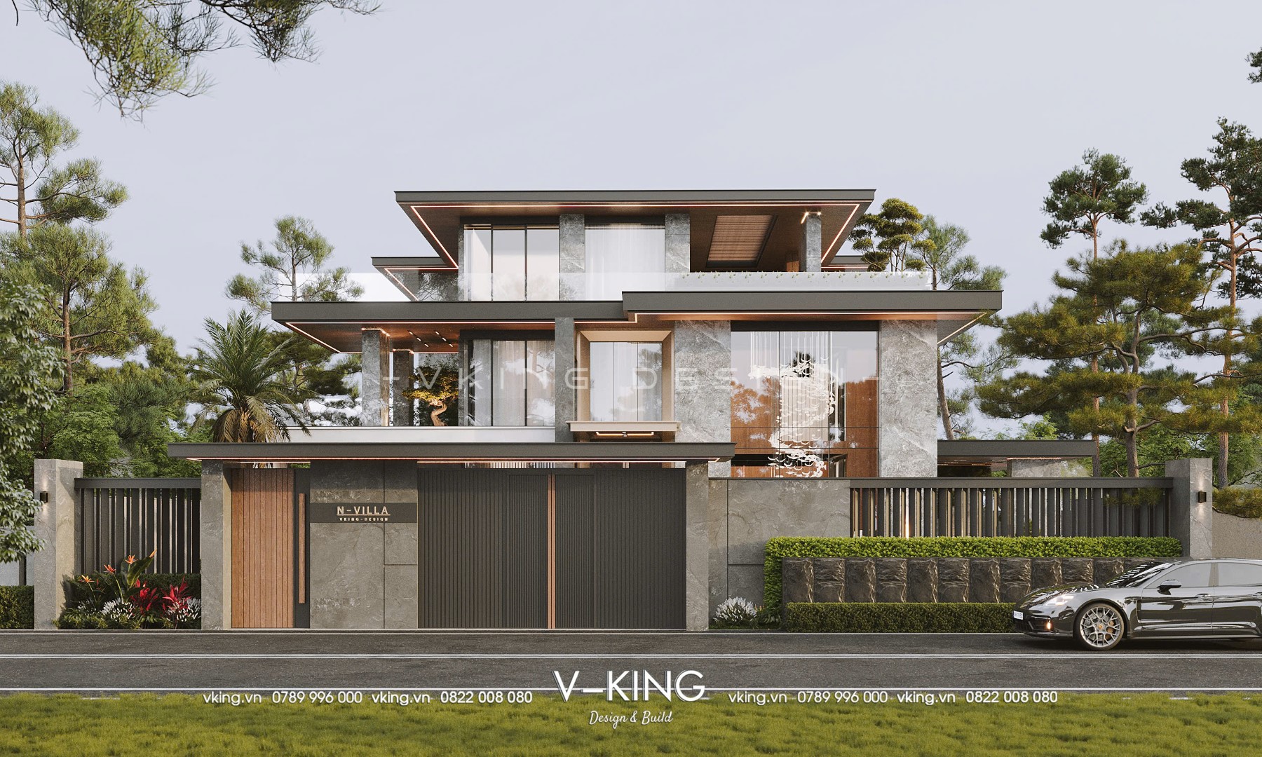 BIỆT THỰ HIỆN ĐẠI MÁI BẰNG 3 TẦNG ĐẸP ĐẲNG CẤP VK25012 5 thiet ke biet thu hien dai 500m2 3 tang vk25012 6