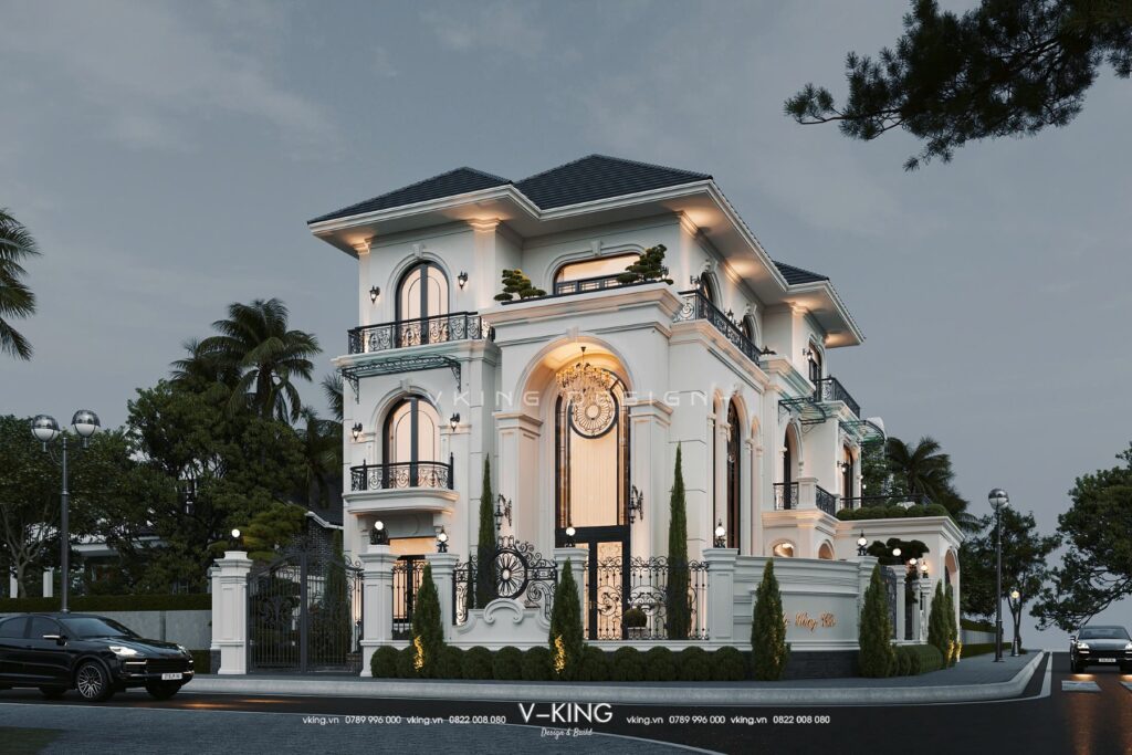 Mẫu nhà tân cổ điển 3 tầng mái Nhật