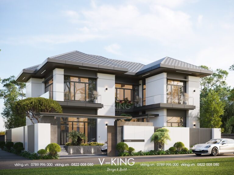 Mẫu biệt thự 2 tầng mái nhật hiện đại