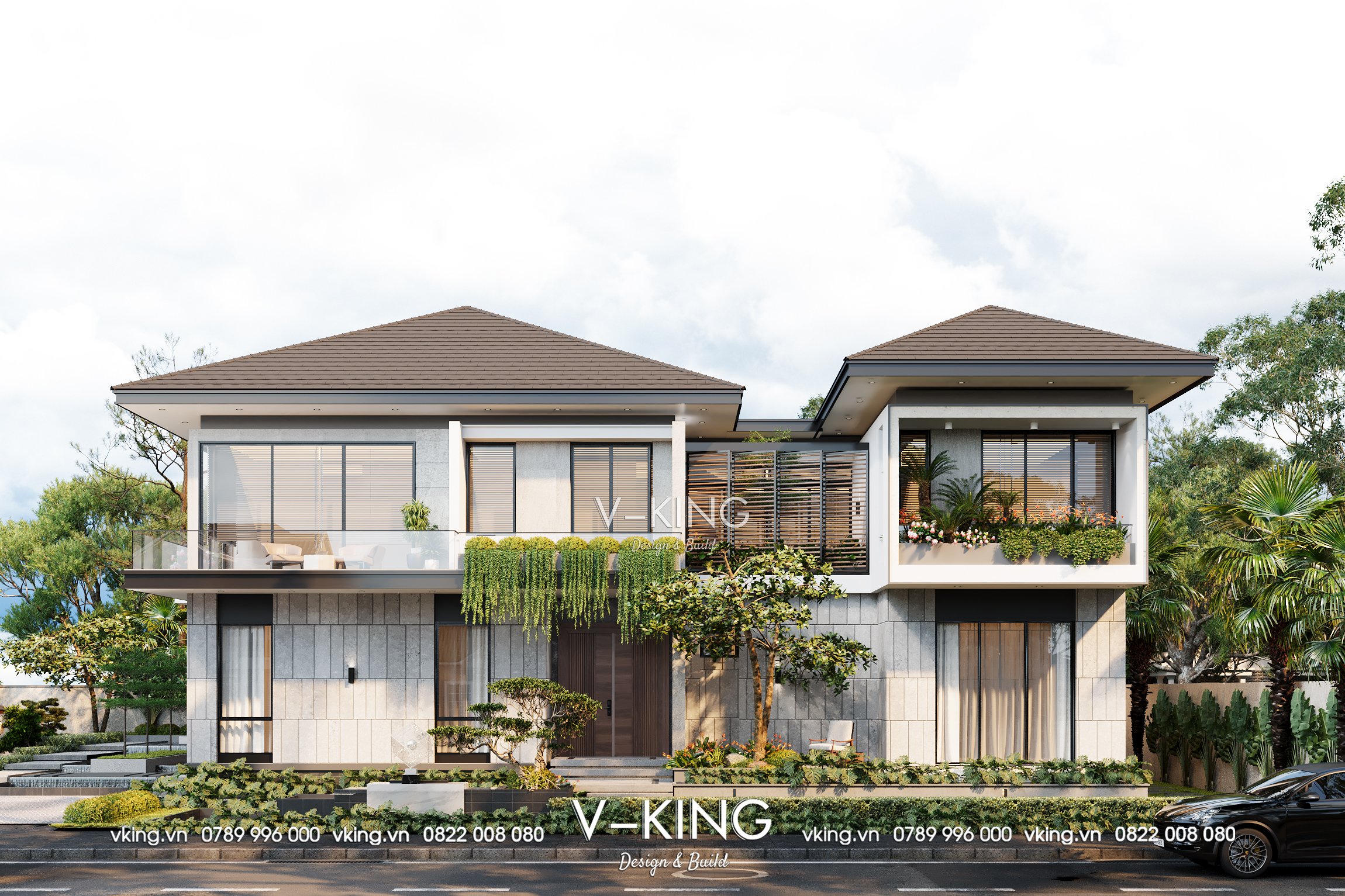 KHÁM PHÁ VẺ ĐẸP BỀN VỮNG CỦA BIỆT THỰ 2 TẦNG PHONG CÁCH MỚI 2 Thiết kế thi công biệt thự 2 tầng mái nhật nghỉ dưỡng