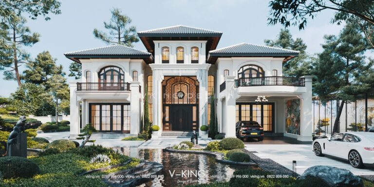 Thiết kế biệt thự indochine 2 tầng cuốn hút
