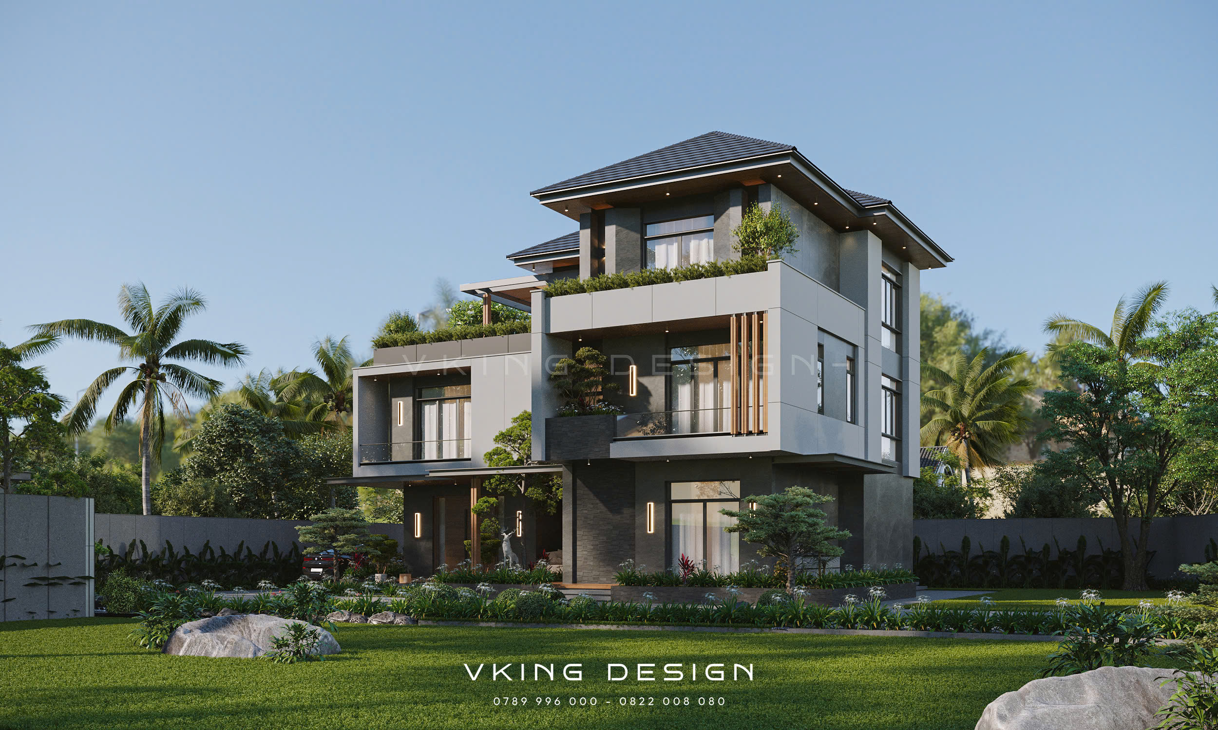 THI CÔNG BIỆT THỰ HIỆN ĐẠI NGHỈ DƯỠNG VK26010-TC 2 thiet ke biet thu hien dai 3 tang mai nhat vk26010 2