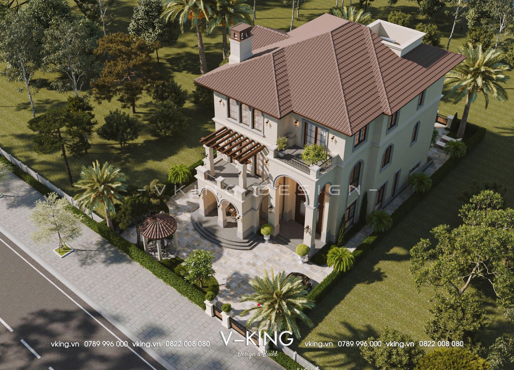 BIỆT THỰ ĐỊA TRUNG HẢI 3 TẦNG ĐẸP GẦN GŨI VK25061 4 thiet ke biet thu dia trung hai 3 tang vk25066 4