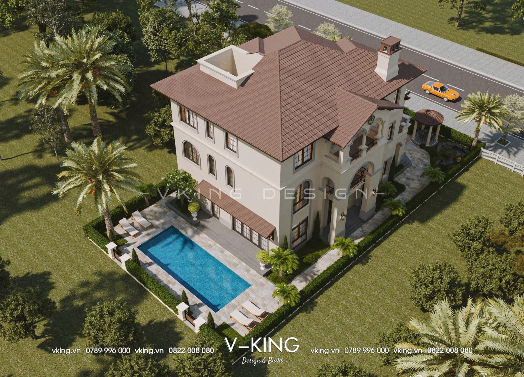 BIỆT THỰ ĐỊA TRUNG HẢI 3 TẦNG ĐẸP GẦN GŨI VK25061 6 thiet ke biet thu dia trung hai 3 tang vk25066 5