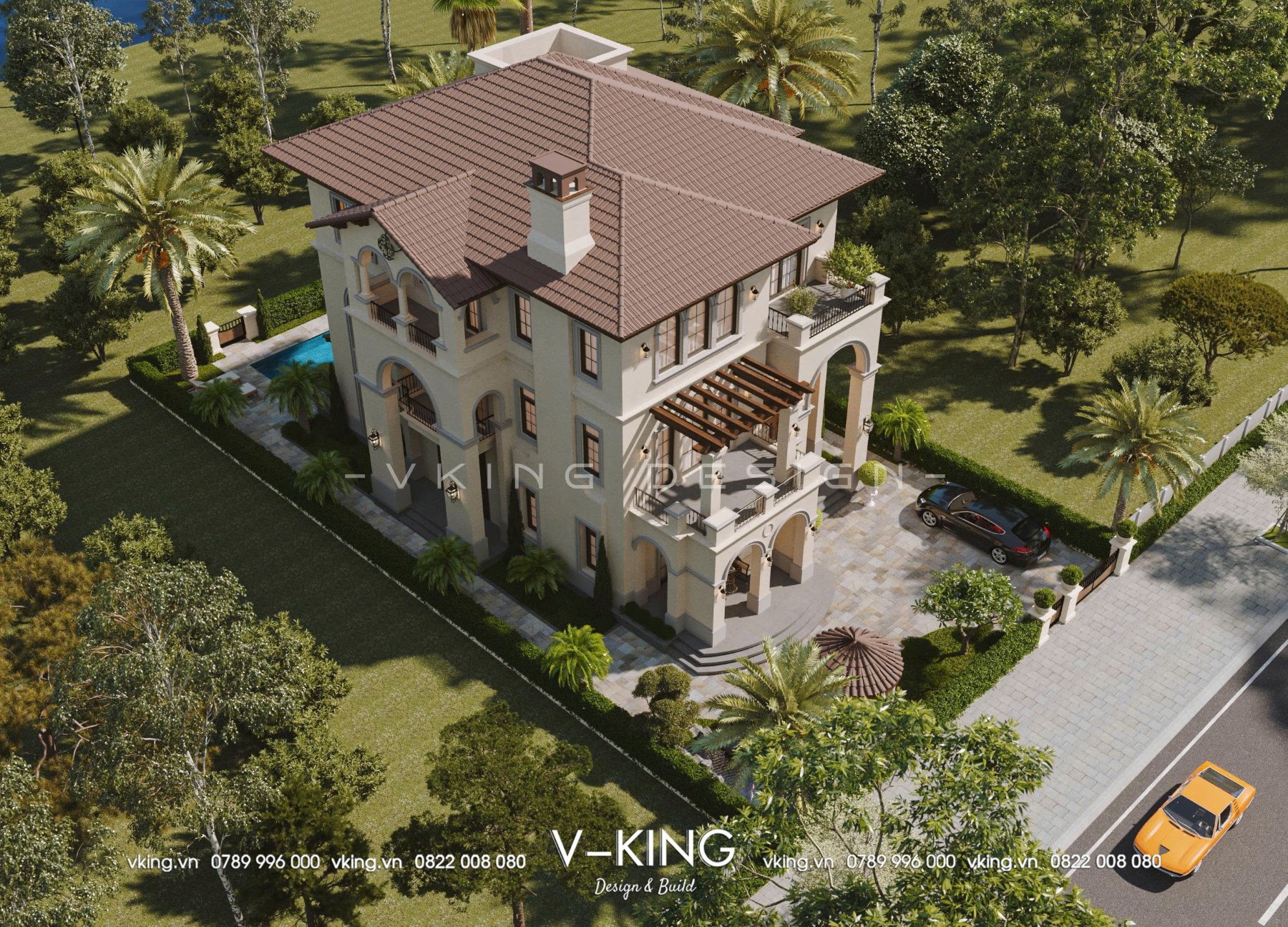 BIỆT THỰ ĐỊA TRUNG HẢI 3 TẦNG ĐẸP GẦN GŨI VK25061 5 thiet ke biet thu dia trung hai 3 tang vk25066 6